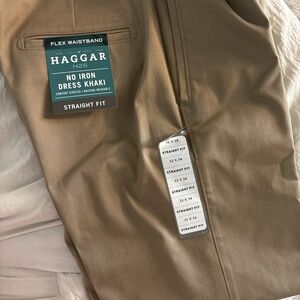 Haggar Men's Dress Khaki Straight Fit Chinos